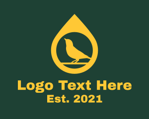 Winged - Yellow Silhouette Bird House logo design