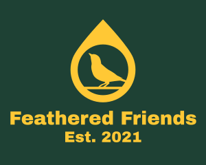 Birds - Yellow Silhouette Bird House logo design