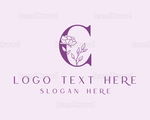 Flower Cosmetic Letter C Logo