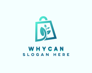 Online Shop - Plant Shopping Bag logo design