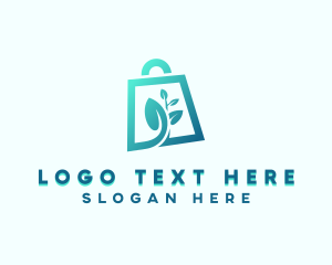 Online Shop - Plant Shopping Bag logo design