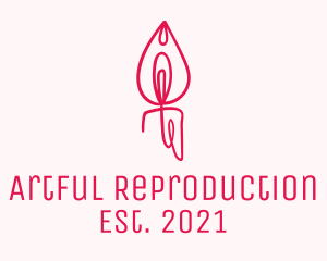 Vagina Candle Monoline logo design