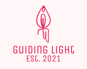 Vagina Candle Monoline logo design