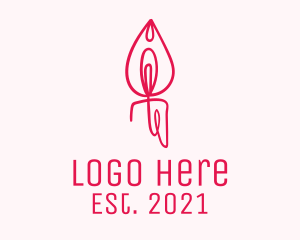 Labia - Vagina Candle Monoline logo design