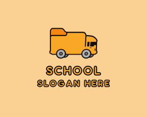 Folder School Bus logo design