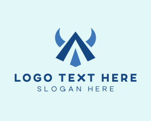 Horn - Blue Knight Letter A logo design