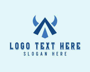 Knight - Triangle Horns Letter A logo design