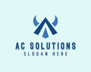 Triangle Horns Letter A  logo design