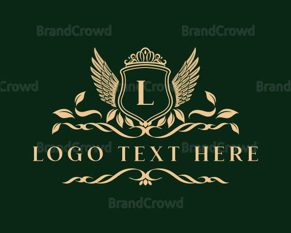 Crown Shield Wing Crest Logo