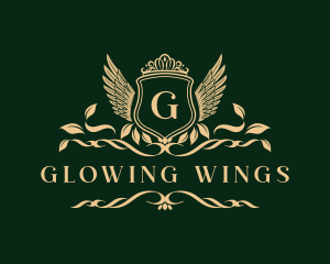 Crown Shield Wing Crest logo design