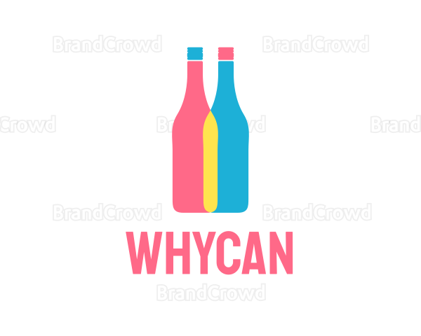 Colorful Wine Bottle Logo