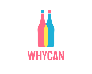 Colorful Wine Bottle  Logo