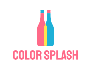 Colorful Wine Bottle  logo design