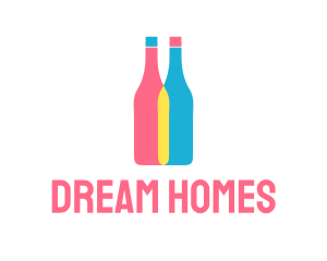 Wine Store - Colorful Wine Bottle logo design