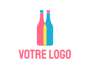 Bistro - Colorful Wine Bottle logo design