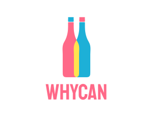 Party - Colorful Wine Bottle logo design