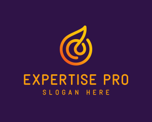 Modern Golden Flame logo design