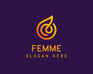 Modern Golden Flame logo design