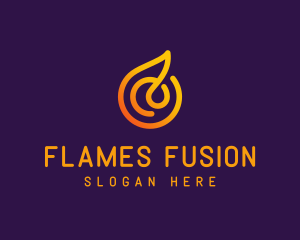 Modern Golden Flame logo design