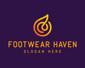 Modern Golden Flame logo design