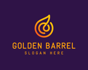 Modern Golden Flame logo design