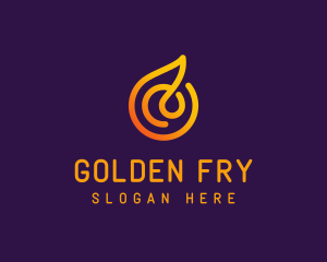 Modern Golden Flame logo design