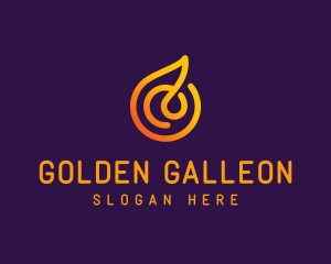 Modern Golden Flame logo design