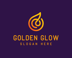 Golden - Modern Golden Flame logo design