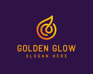 Modern Golden Flame logo design