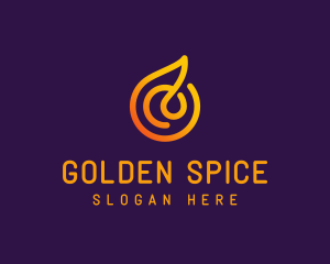 Modern Golden Flame logo design