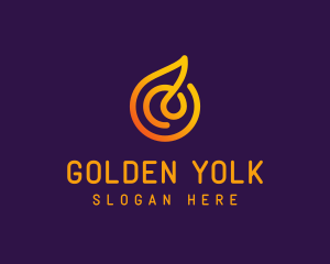 Modern Golden Flame logo design