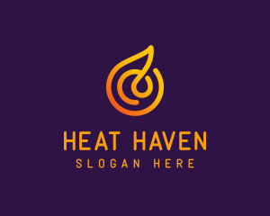 Modern Golden Flame logo design