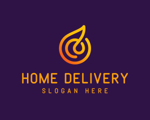 Modern Golden Flame logo design