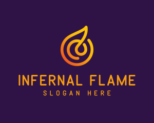 Modern Golden Flame logo design