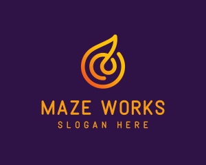 Modern Golden Flame logo design