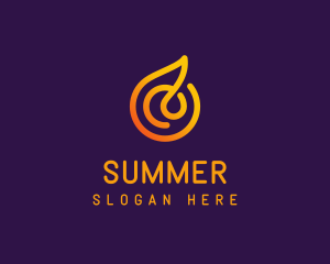 Modern Golden Flame logo design