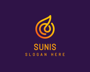 Modern Golden Flame logo design