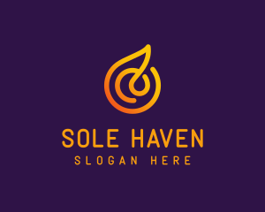 Modern Golden Flame logo design