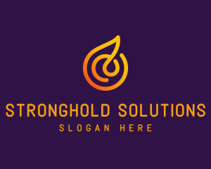 Modern Golden Flame logo design