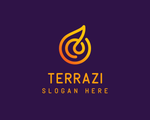 Modern Golden Flame logo design