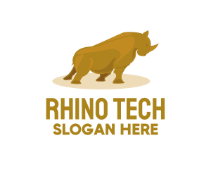 Rhino - Gold Rhino Safari logo design