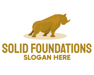 Strong - Gold Rhino Safari logo design