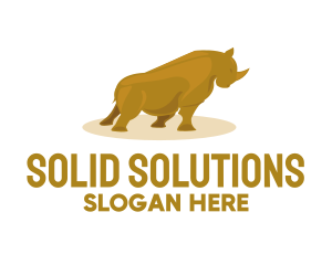 Solid - Gold Rhino Safari logo design
