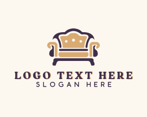 Upholstery - Interior Couch Furniture logo design