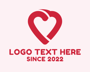 Couple - Red Heart Valentine logo design