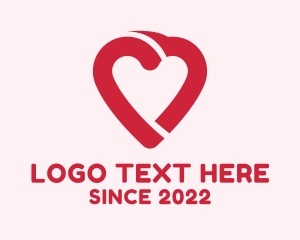 Lovely - Red Heart Valentine logo design