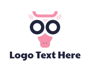 Specs - Abstract Pink Cow logo design