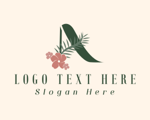 Flower - Tropical Flower Letter A logo design