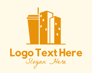 Refreshment - Coffee Cup Building logo design