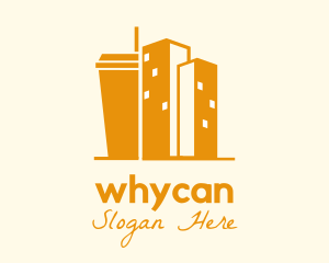 Milk Tea - Coffee Cup Building logo design